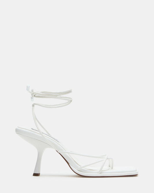 JOLENE White Strappy Lace-Up Heel | Women's Heels - Steve Madden