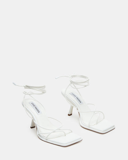 JOLENE White Strappy Lace-Up Heel | Women's Heels - Steve Madden