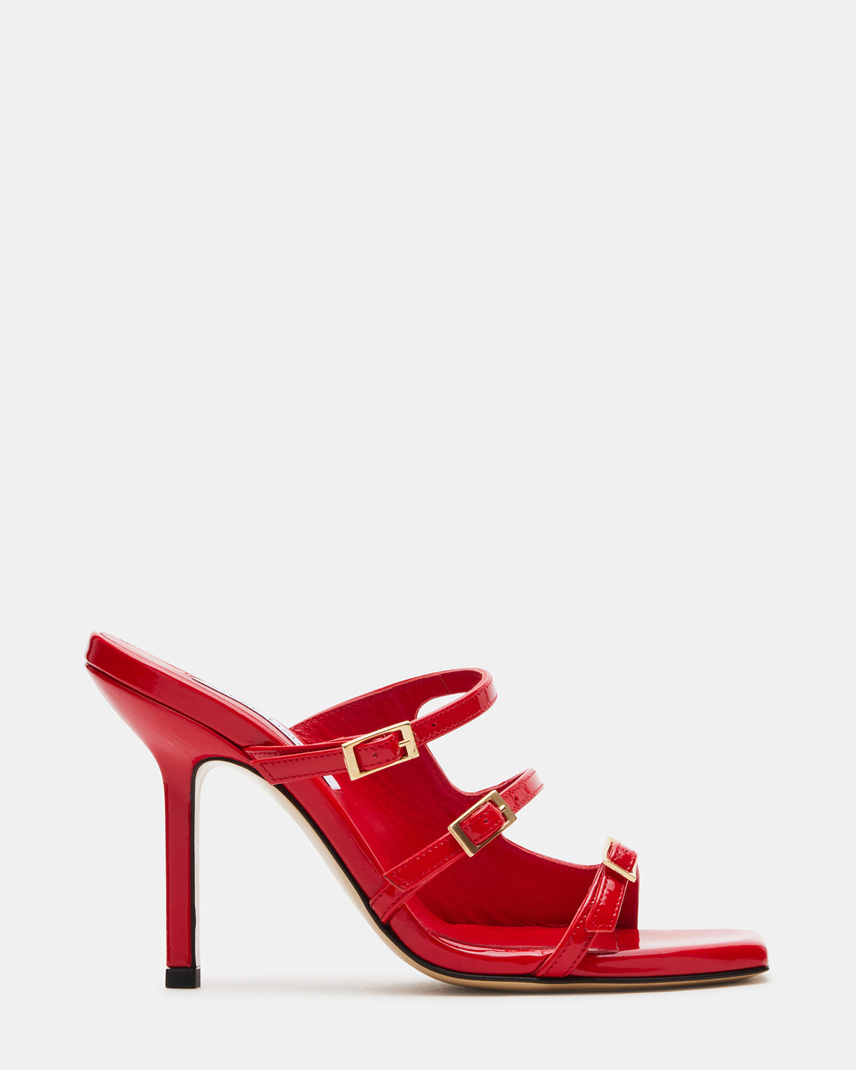 OPULENT Red Leather Square Toe Mule Heel | Women's Heels - Steve Madden