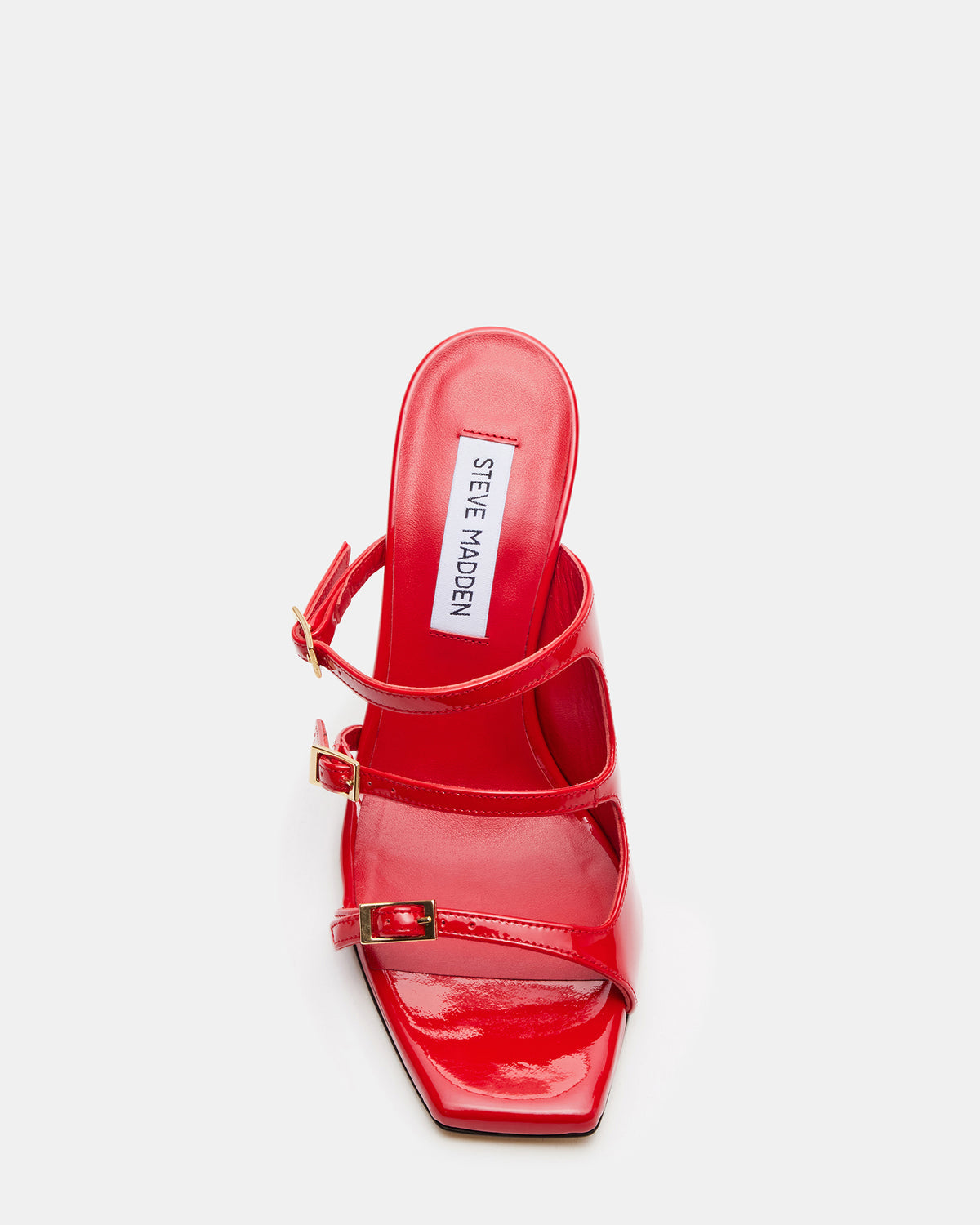 OPULENT Red Leather Square Toe Mule Heel | Women's Heels - Steve Madden