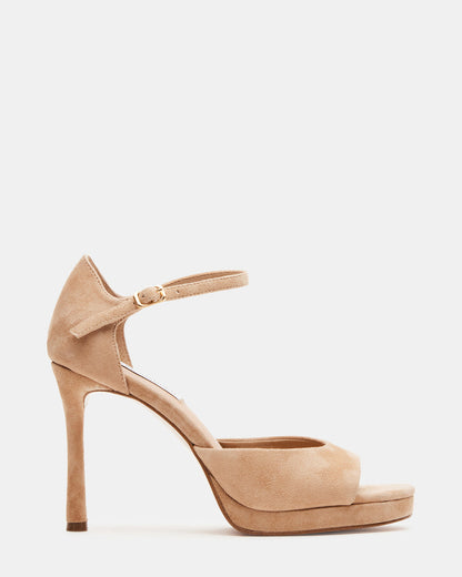 ESTER Tan Suede Strappy Heel | Women's Heels - Steve Madden