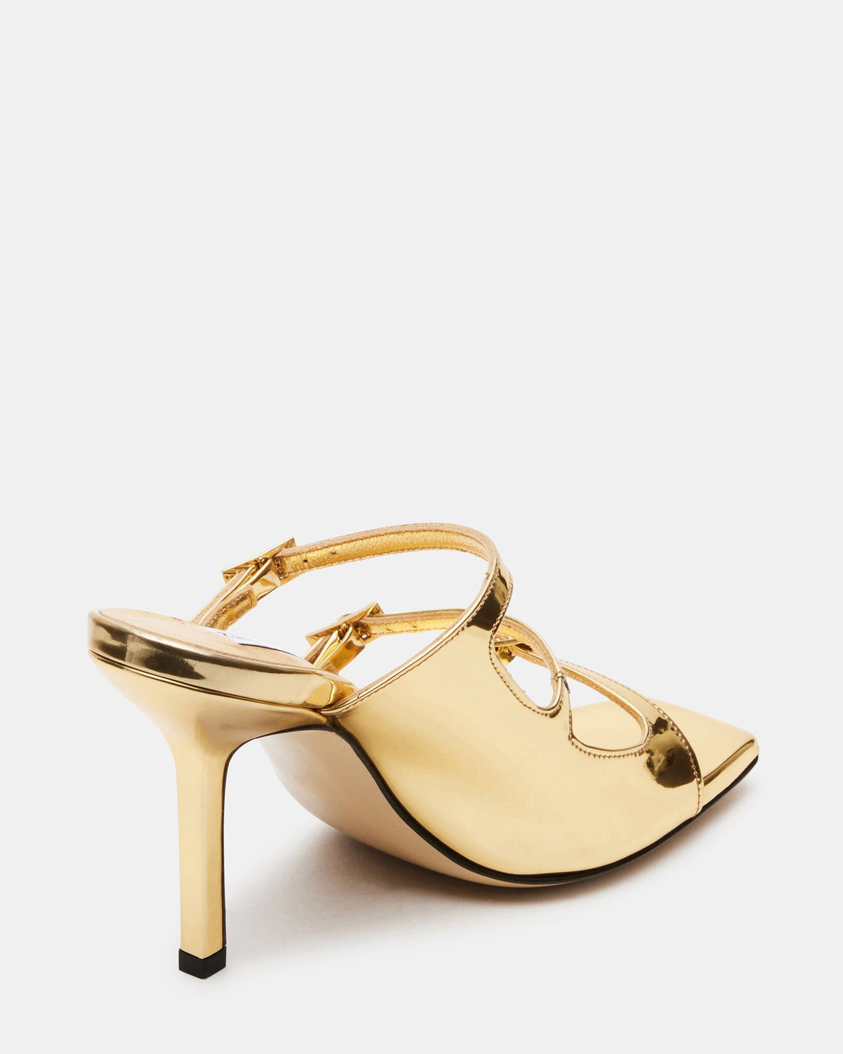 OPULENT Gold Leather Square Toe Mule Heel | Women's Heels - Steve Madden