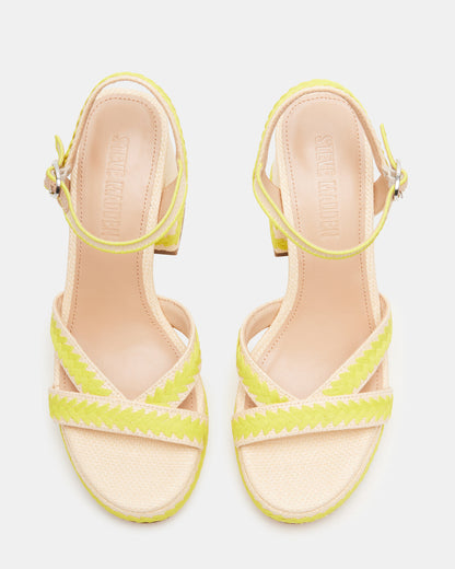 MIMOSA Yellow Women's Platform Block Heel - Steve Madden