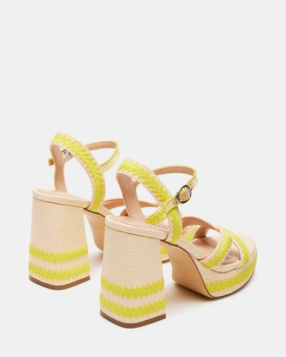 MIMOSA Yellow Women's Platform Block Heel - Steve Madden