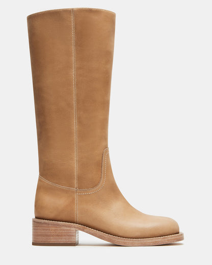RIGGS Banana Leather Square-Toe Women's Boot - Steve Madden