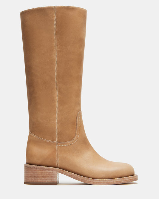 RIGGS Banana Leather Square-Toe Women's Boot - Steve Madden