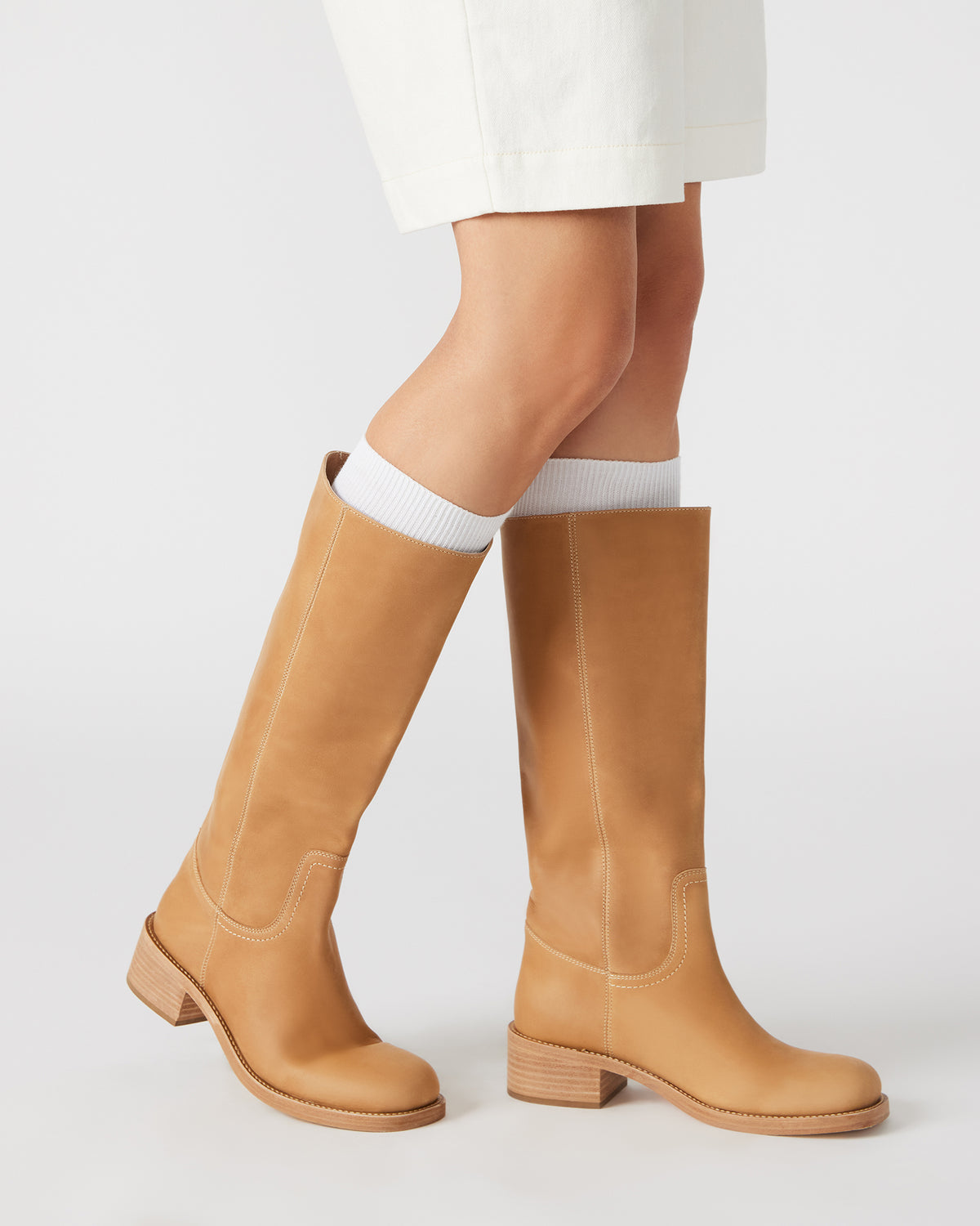 RIGGS Banana Leather Square-Toe Women's Boot - Steve Madden