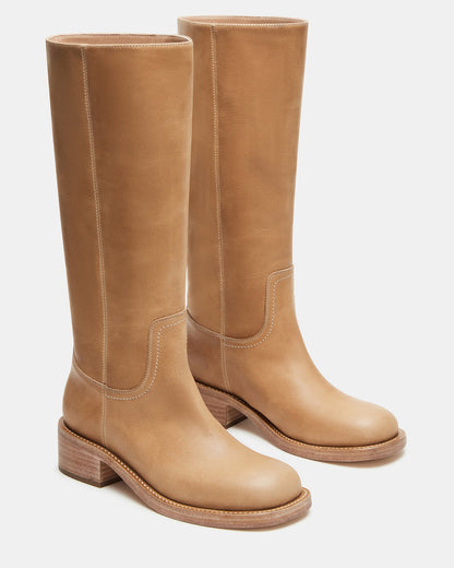 RIGGS Banana Leather Square-Toe Women's Boot - Steve Madden