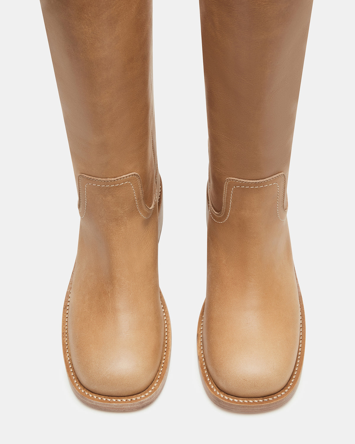 RIGGS Banana Leather Square-Toe Women's Boot - Steve Madden