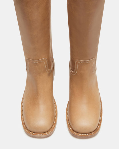 RIGGS Banana Leather Square-Toe Women's Boot - Steve Madden