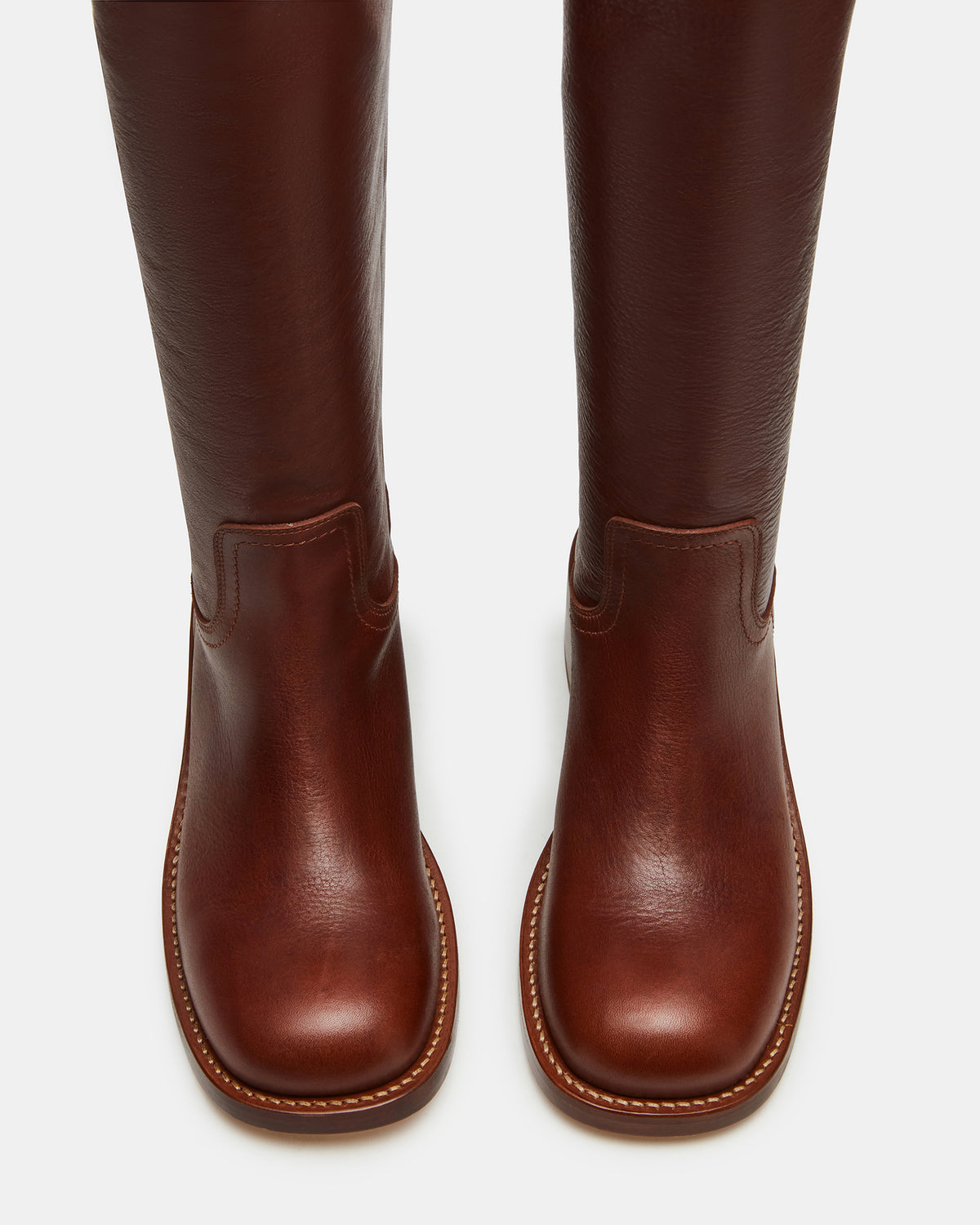 RIGGS Rust Leather Square-Toe Women's Boot - Steve Madden
