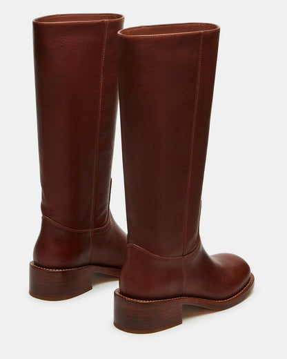 RIGGS Rust Leather Square-Toe Women's Boot - Steve Madden