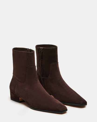 DUSTY Chocolate Brown Suede Women's Ankle Boot - Steve Madden