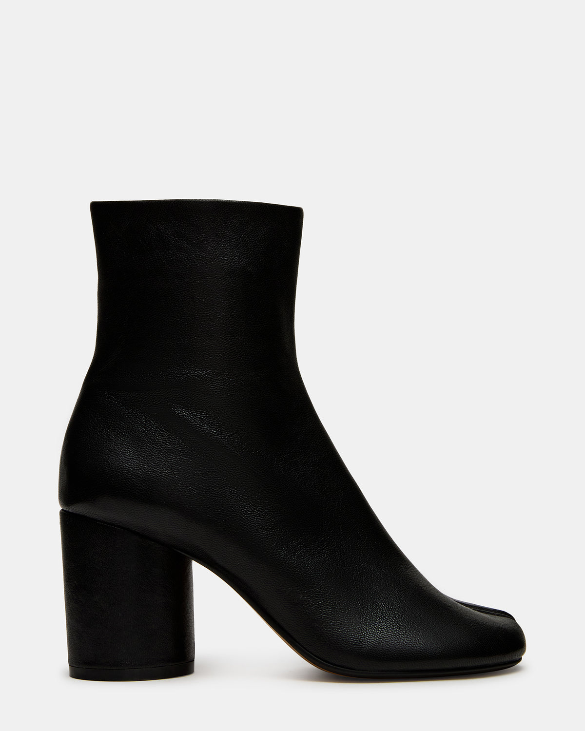 CARO Black Leather Tabi Split-Toe Block Heel Women's Ankle Boot - Steve Madden