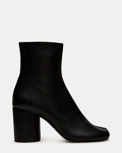 CARO Black Leather Tabi Split-Toe Block Heel Women's Ankle Boot - Steve Madden