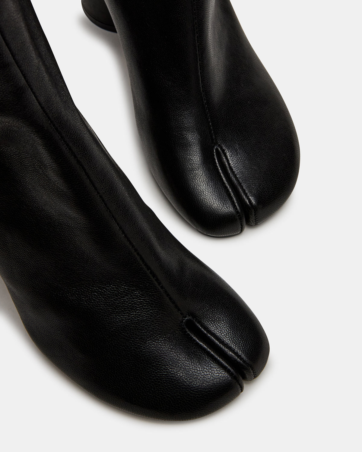 CARO Black Leather Tabi Split-Toe Block Heel Women's Ankle Boot - Steve Madden