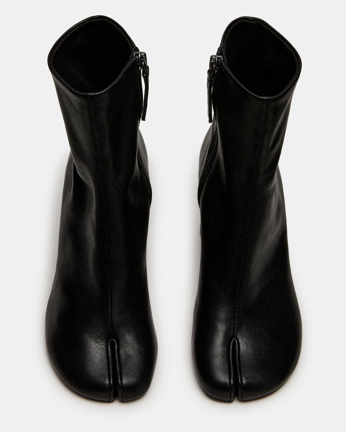 CARO Black Leather Tabi Split-Toe Block Heel Women's Ankle Boot - Steve Madden