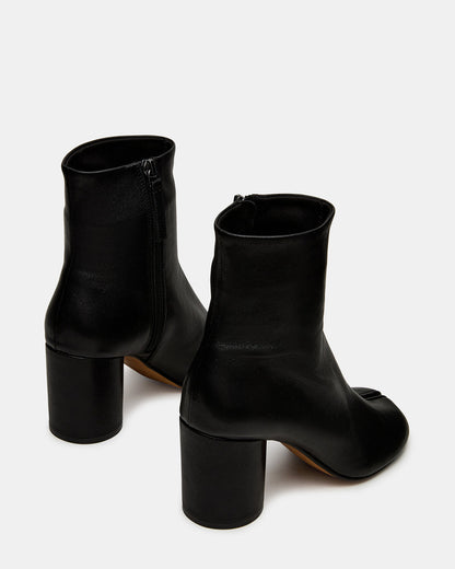 CARO Black Leather Tabi Split-Toe Block Heel Women's Ankle Boot - Steve Madden