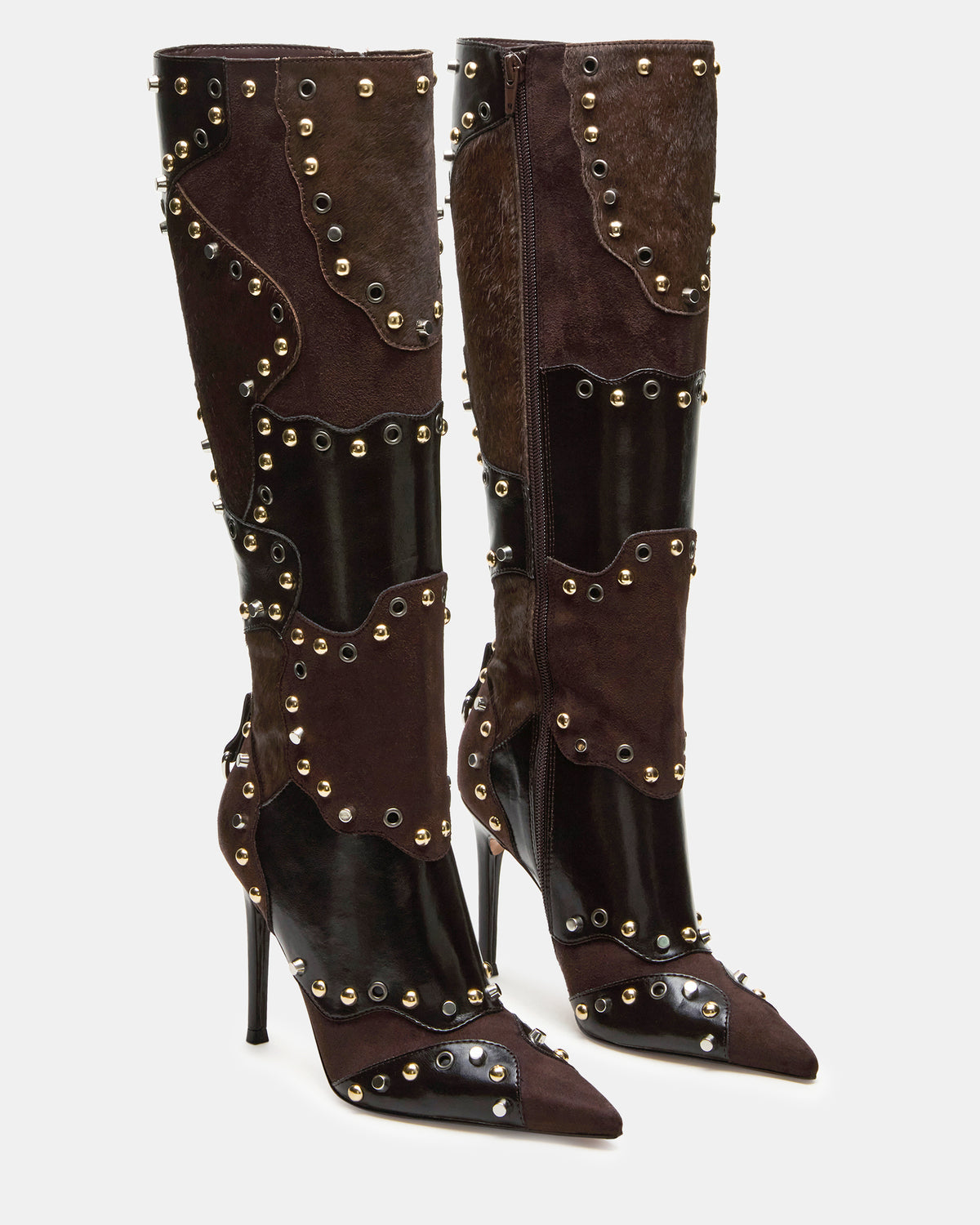 REVIVE Brown Multi Pointed-Toe Knee-High Stiletto Women's Boot - Steve Madden