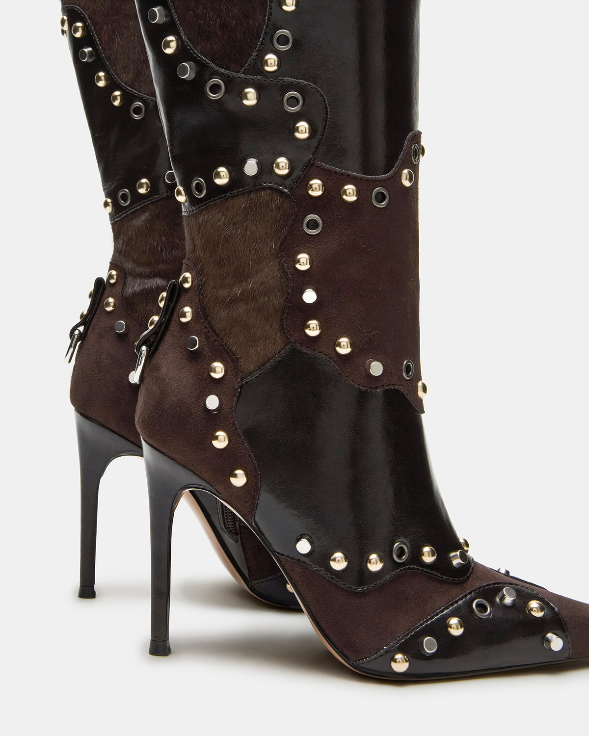 REVIVE Brown Multi Pointed-Toe Knee-High Stiletto Women's Boot - Steve Madden