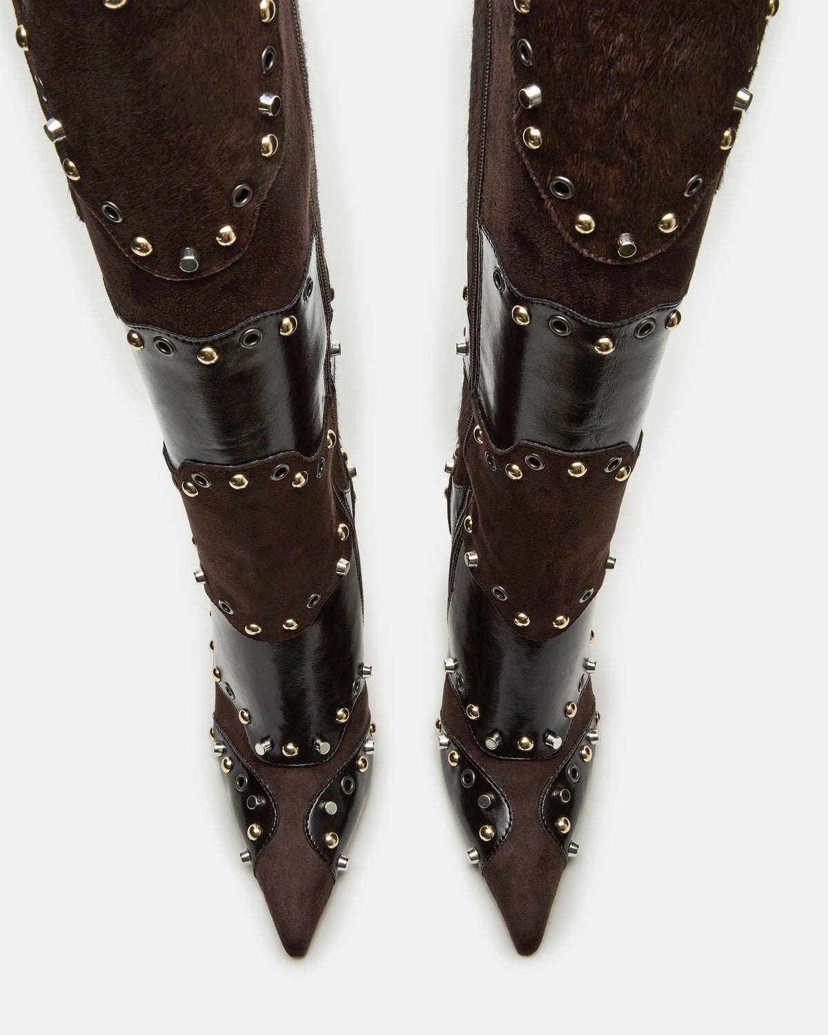 REVIVE Brown Multi Pointed-Toe Knee-High Stiletto Women's Boot - Steve Madden