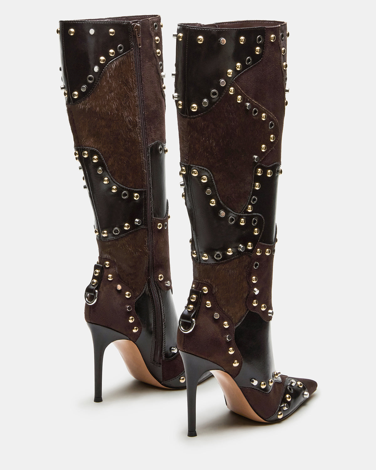 REVIVE Brown Multi Pointed-Toe Knee-High Stiletto Women's Boot - Steve Madden