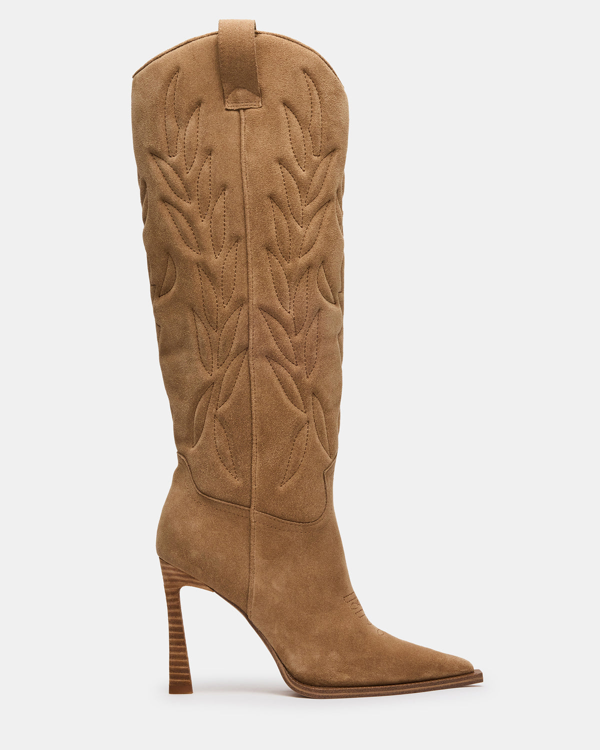 KINZEE Taupe Suede Pointed-Toe Knee-High Western Stiletto Women's Boot - Steve Madden