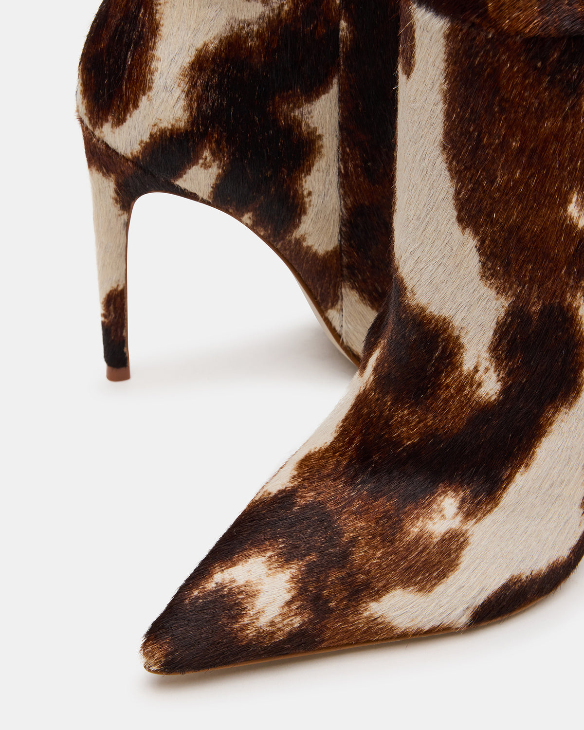 NITRO Brown Cow Print Pointed-Toe Stiletto Heel Knee-High Women's Boots - Steve Madden
