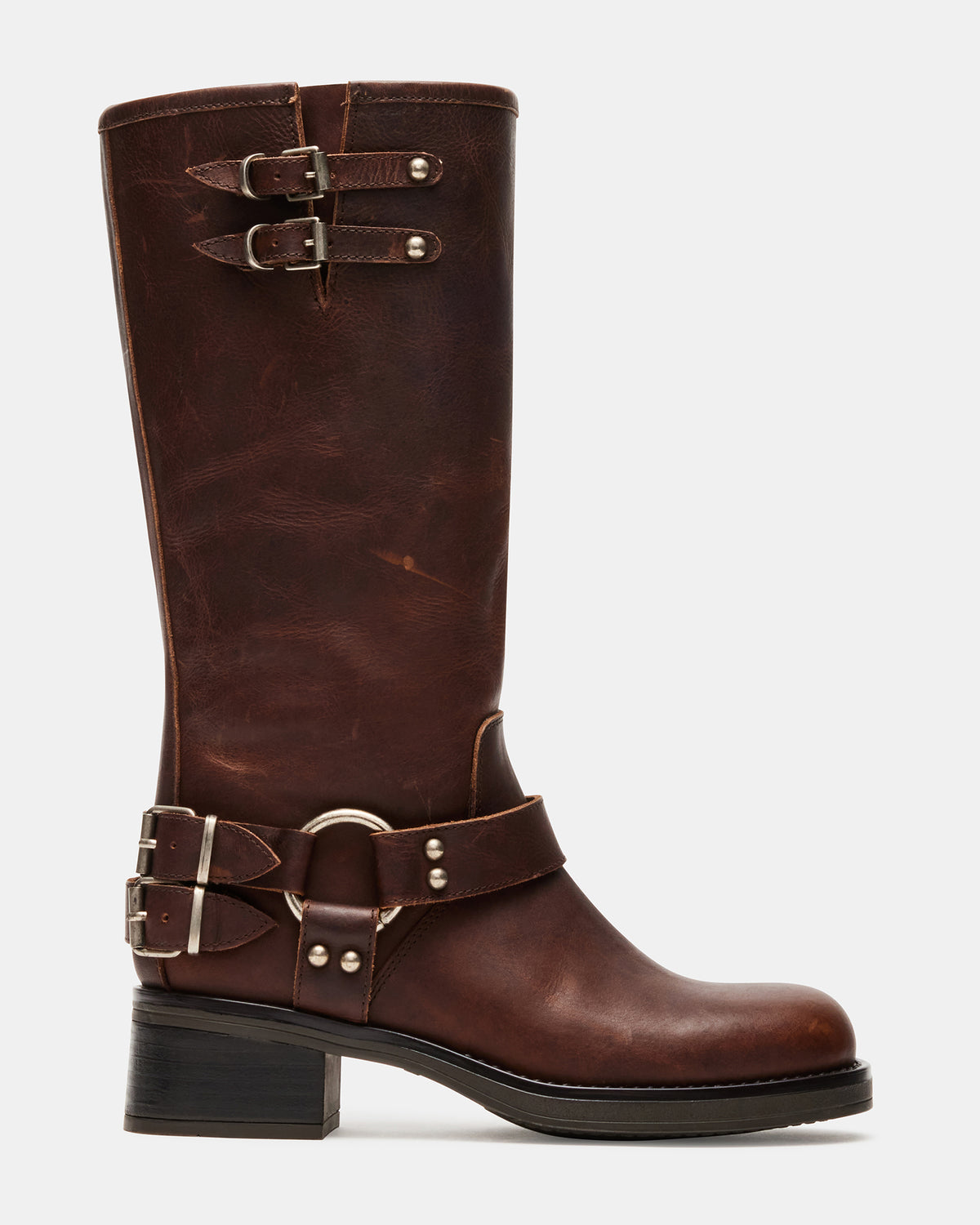 ASTOR Brown Leather Knee-High Boot | Women's Boots - Steve Madden