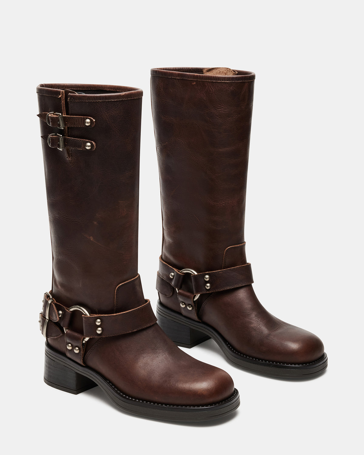 ASTOR Brown Leather Knee-High Boot | Women's Boots - Steve Madden