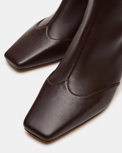 JETER Brown Square-Toe Women's Ankle Boot - Steve Madden
