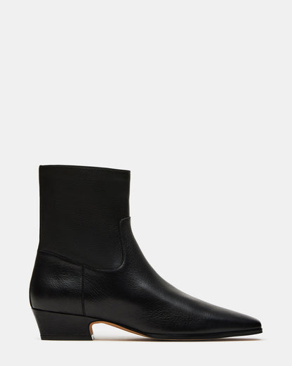 DUSTY Black Leather Women's Ankle Boot - Steve Madden