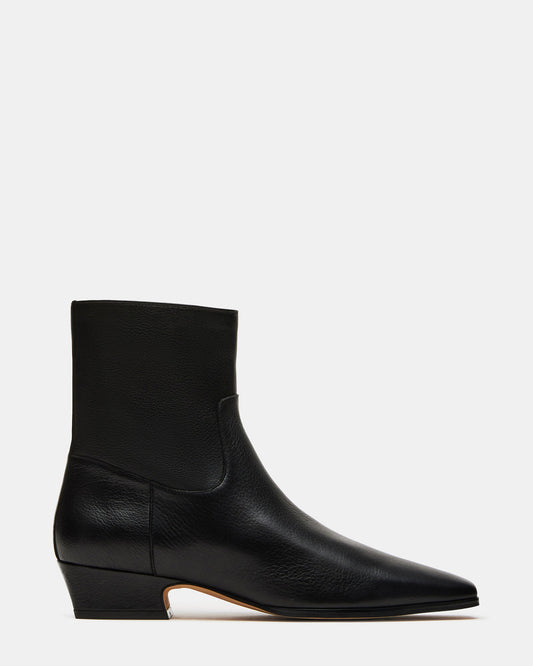 DUSTY Black Leather Women's Ankle Boot - Steve Madden