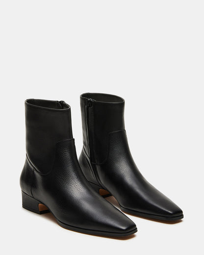 DUSTY Black Leather Women's Ankle Boot - Steve Madden