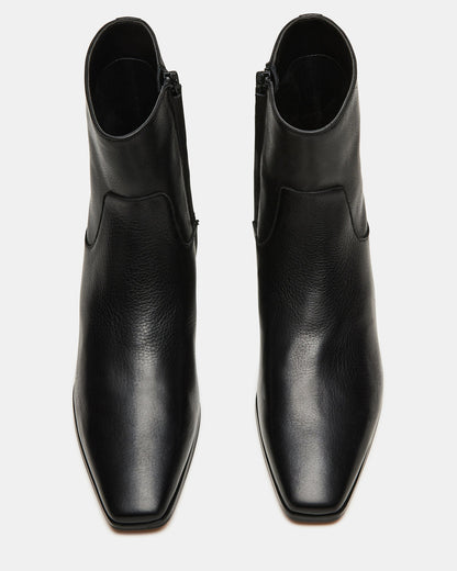 DUSTY Black Leather Women's Ankle Boot - Steve Madden