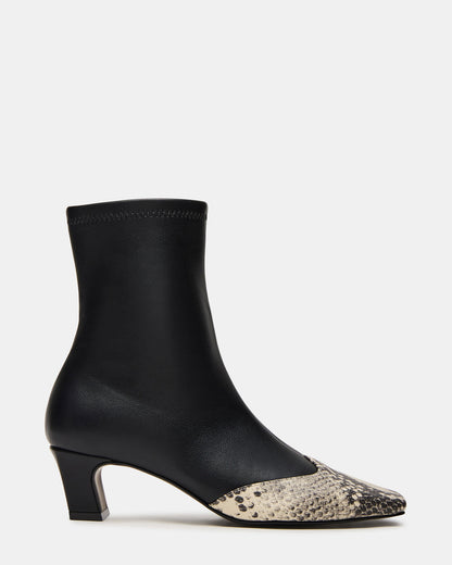 JETER Black Snake Square-Toe Women's Ankle Boot - Steve Madden