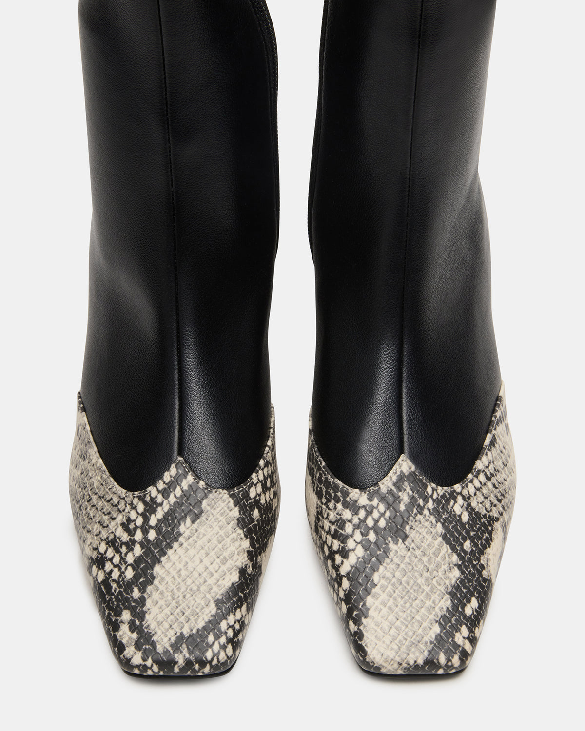 JETER Black Snake Square-Toe Women's Ankle Boot - Steve Madden