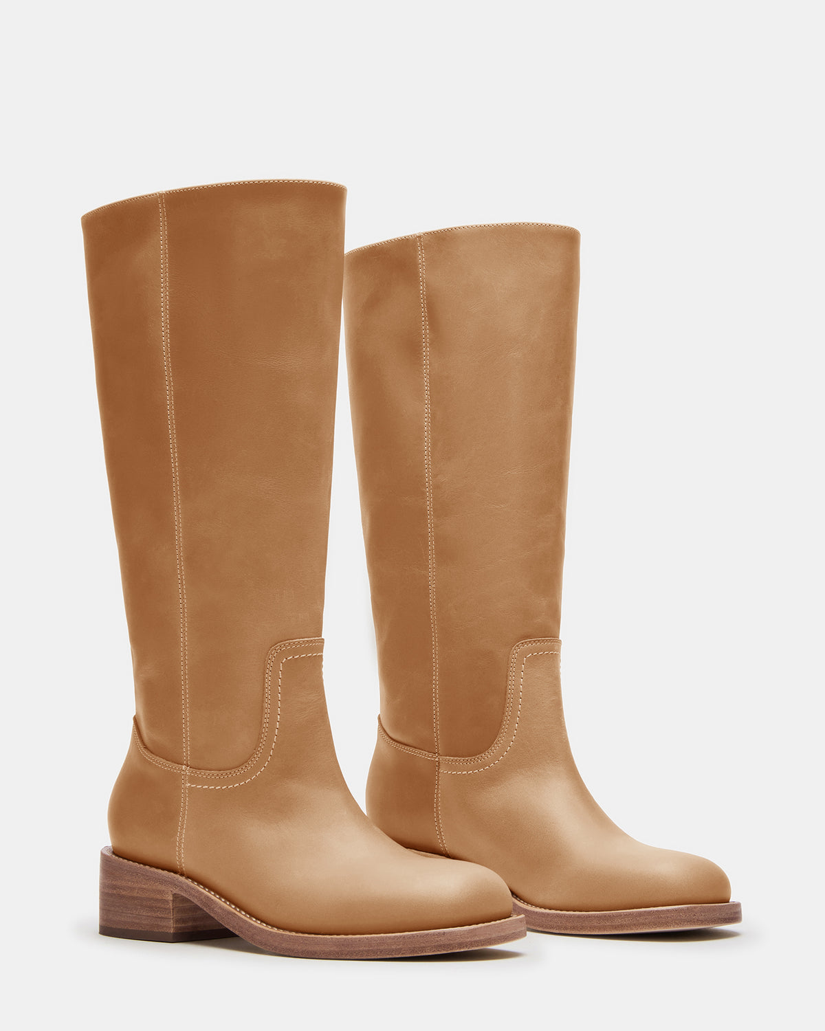RIGGS Banana Leather Wide Calf Square-Toe Women's Boot - Steve Madden