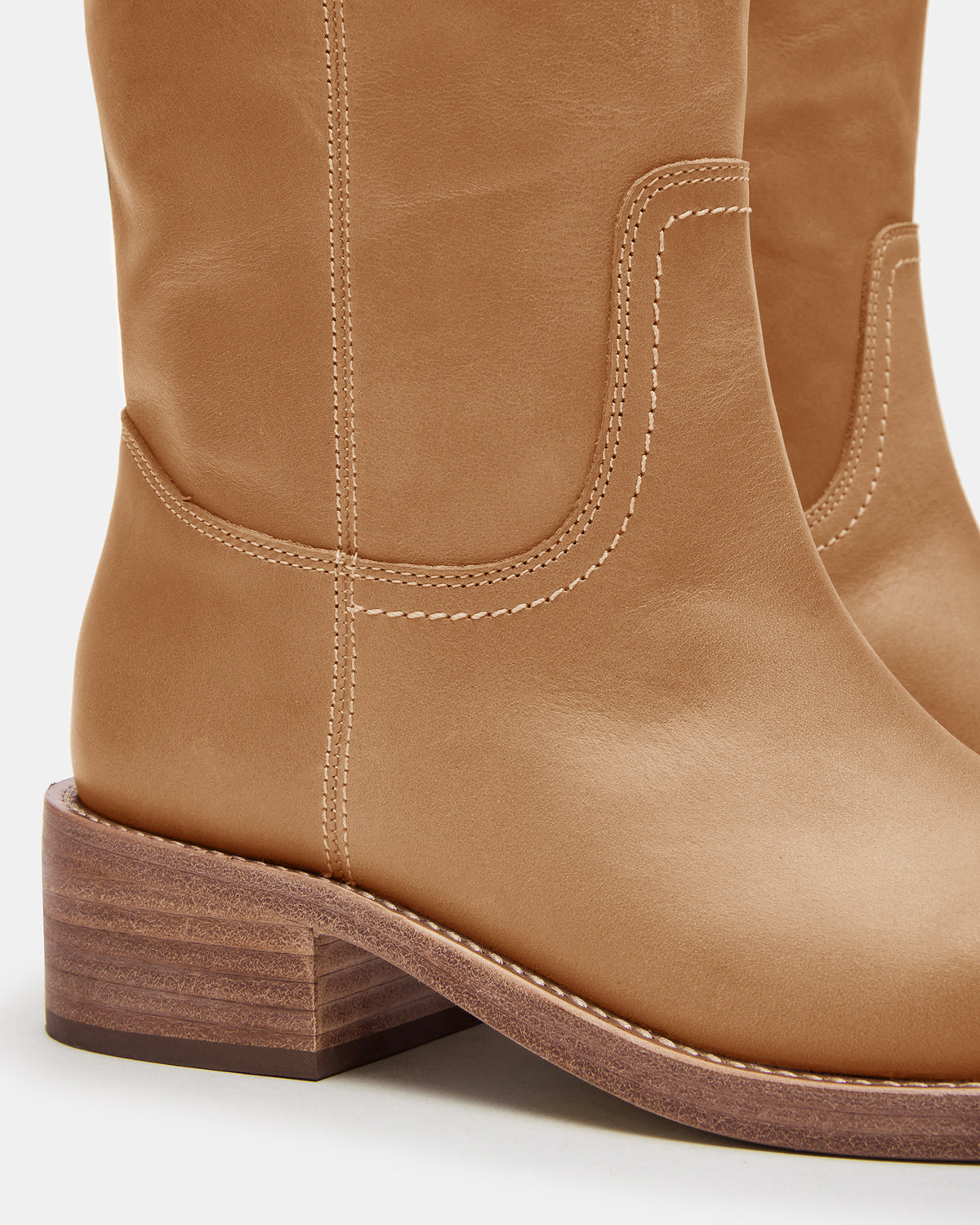 RIGGS Banana Leather Wide Calf Square-Toe Women's Boot - Steve Madden