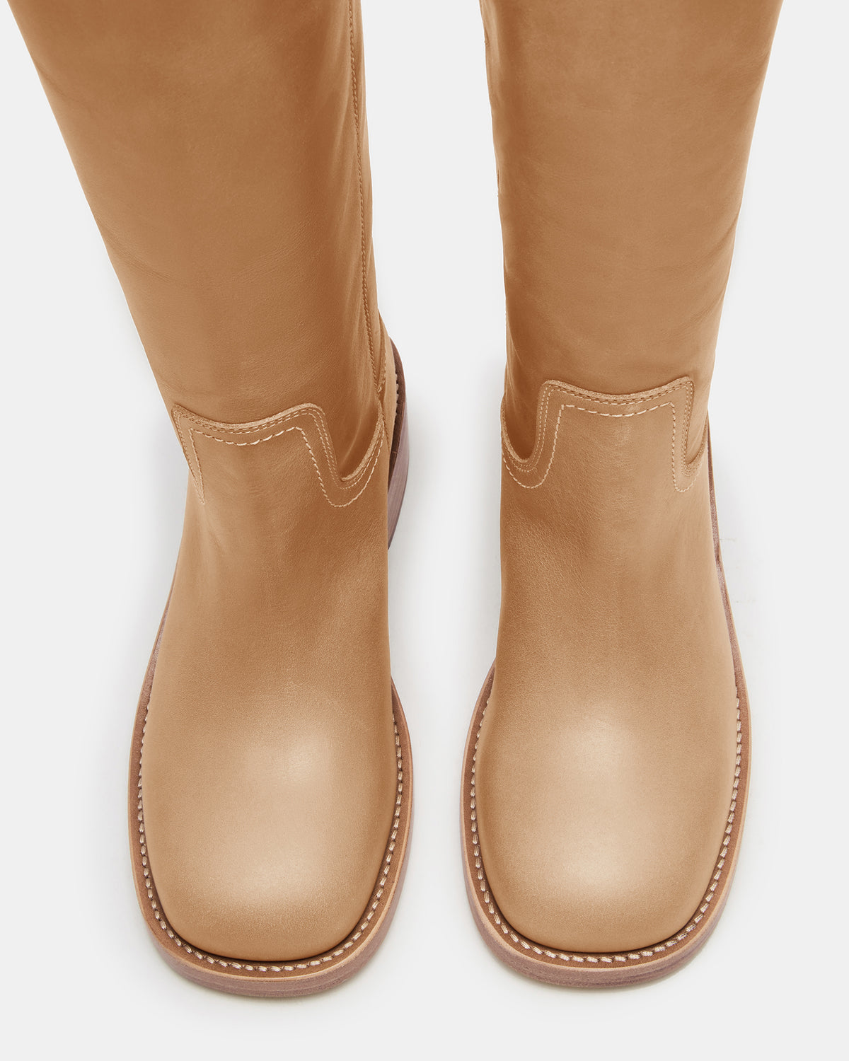 RIGGS Banana Leather Wide Calf Square-Toe Women's Boot - Steve Madden