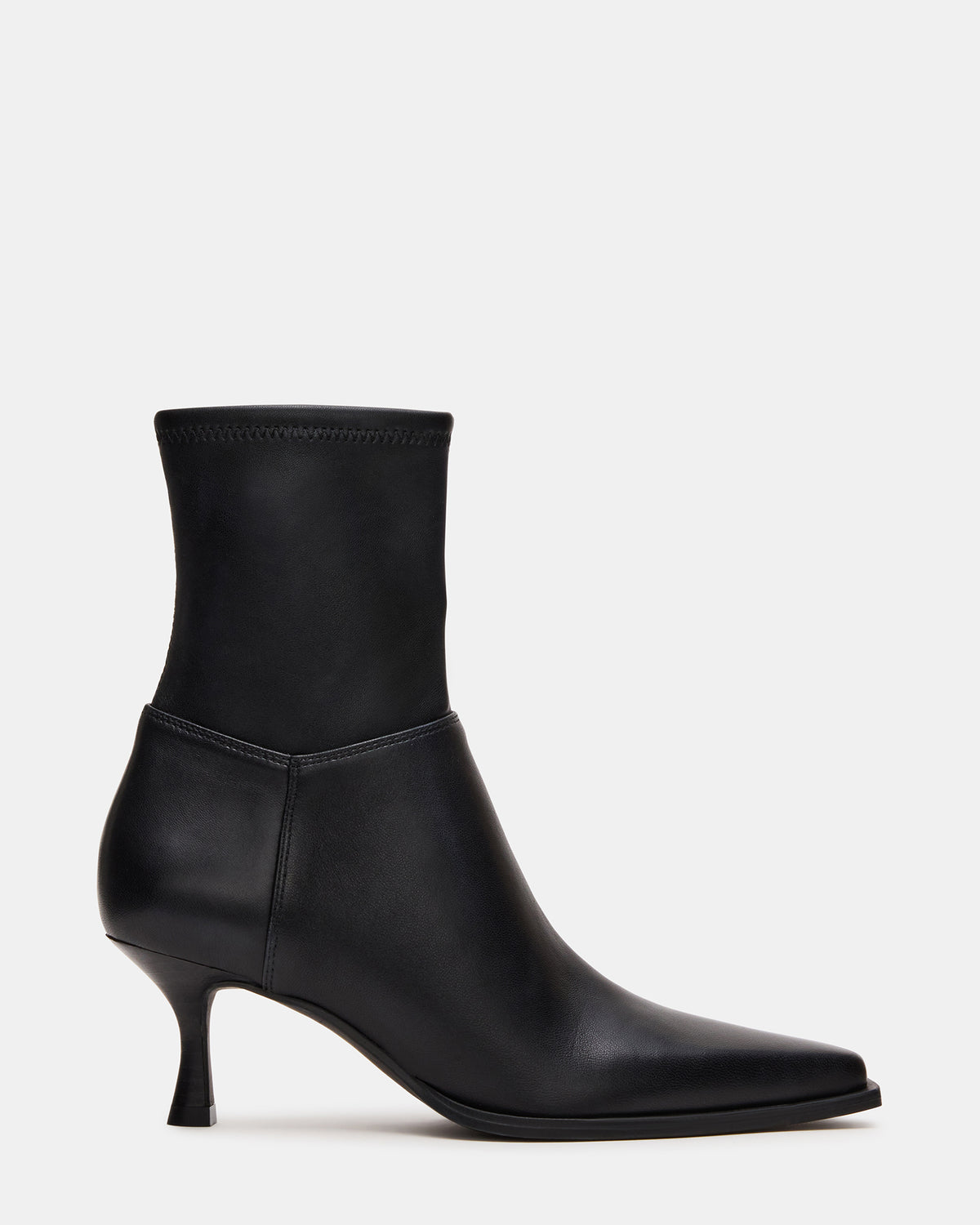 STASIA Black Pointed-Toe Kitten Heel Women's Ankle Boot - Steve Madden