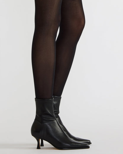 STASIA Black Pointed-Toe Kitten Heel Women's Ankle Boot - Steve Madden