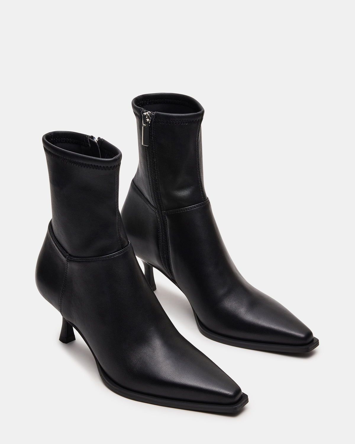 STASIA Black Pointed-Toe Kitten Heel Women's Ankle Boot - Steve Madden