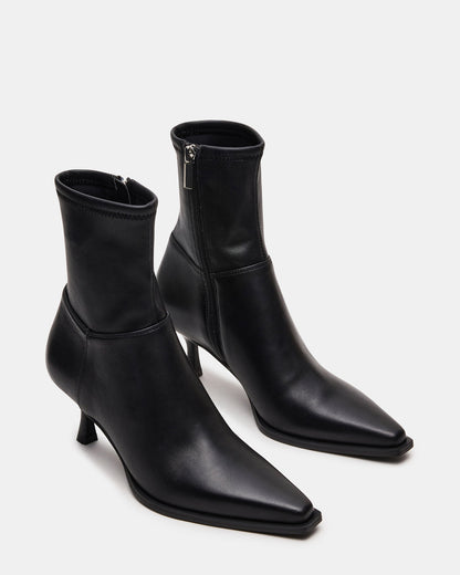 STASIA Black Pointed-Toe Kitten Heel Women's Ankle Boot - Steve Madden