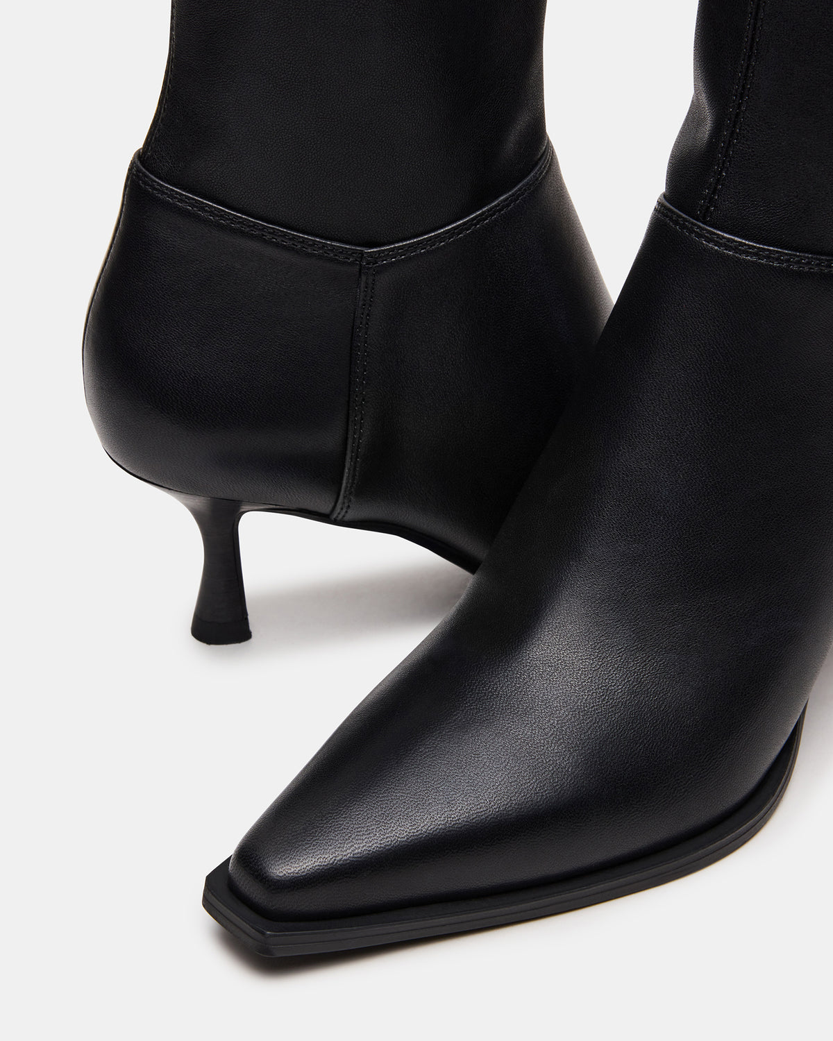 STASIA Black Pointed-Toe Kitten Heel Women's Ankle Boot - Steve Madden
