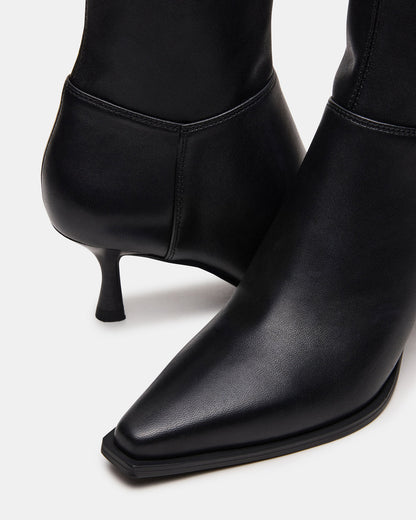 STASIA Black Pointed-Toe Kitten Heel Women's Ankle Boot - Steve Madden