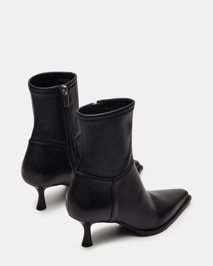 STASIA Black Pointed-Toe Kitten Heel Women's Ankle Boot - Steve Madden