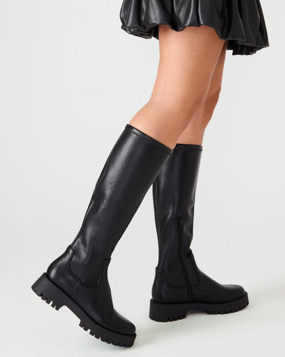 LABELLE Black Knee-High Lug Platform Women's Boot - Steve Madden