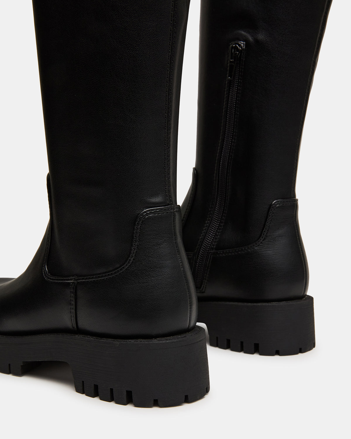 LABELLE Black Knee-High Lug Platform Women's Boot - Steve Madden