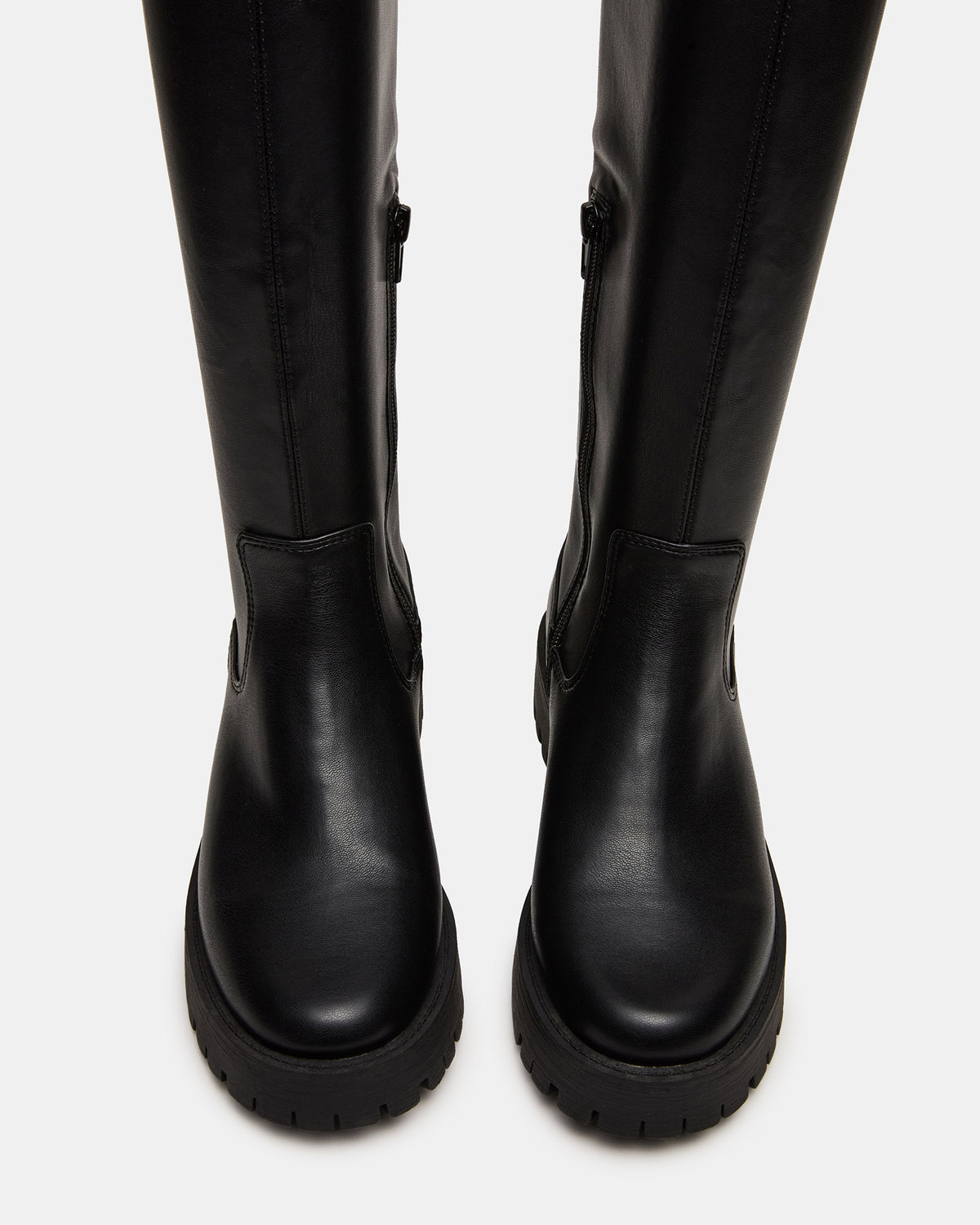 LABELLE Black Knee-High Lug Platform Women's Boot - Steve Madden